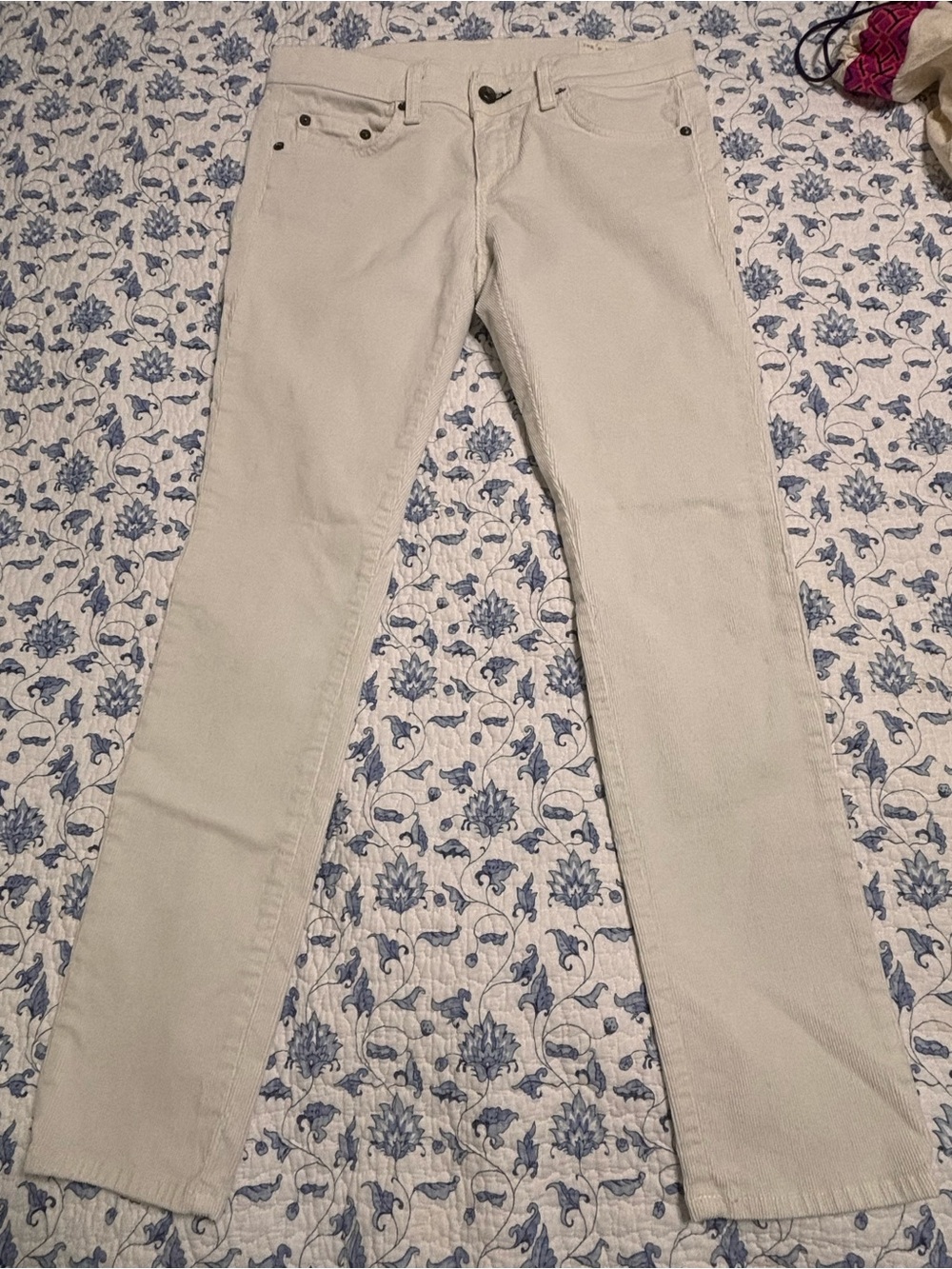 Rag & Bone Tomboy Jeans Womens 26 WinterWhite Mid Rise Boyfriend Corduroy Preppy
